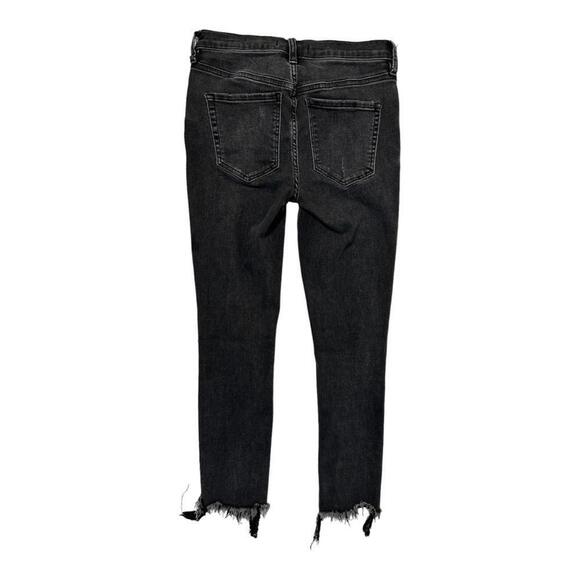 Free People l Great Heights Fringe Cropped Skinny Jeans in Washed Black Size 26 - Picture 3 of 10